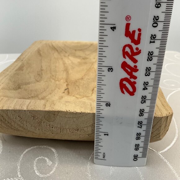 Wooden Rectangular Serving Dough Bowl Tray Natural Wood Finish 7.5" X 5.5" - Picture 6 of 6